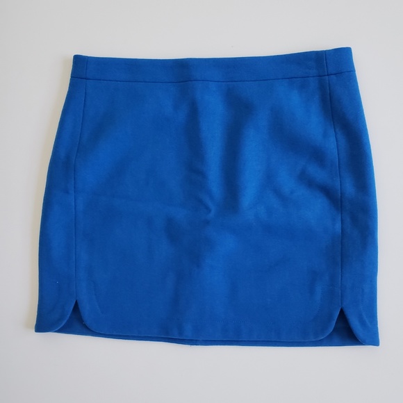 J. Crew Dresses & Skirts - J Crew Blue Wool Lined Scallop Mini Skirt Womens 8